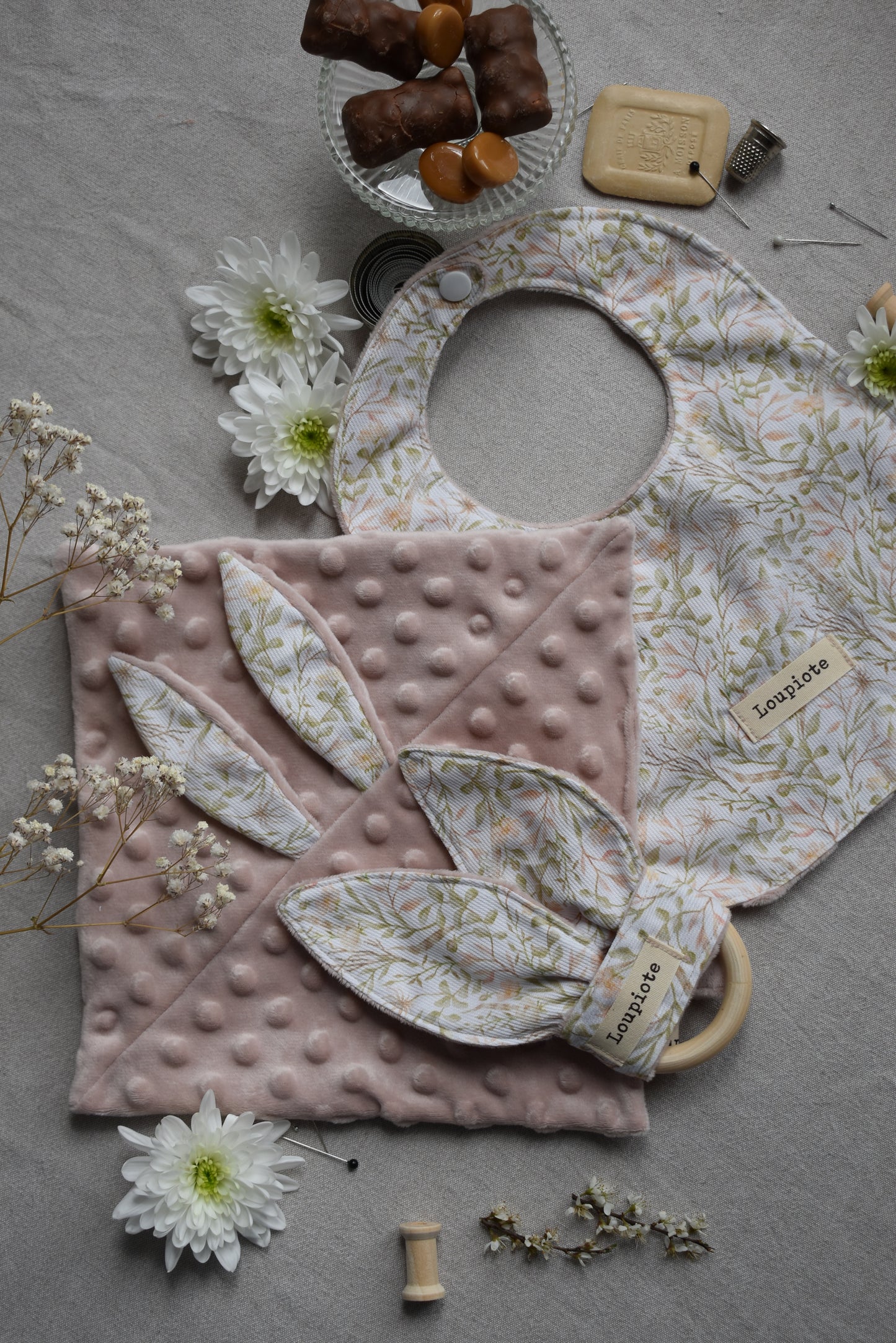 Doudou plat HORTENSIA