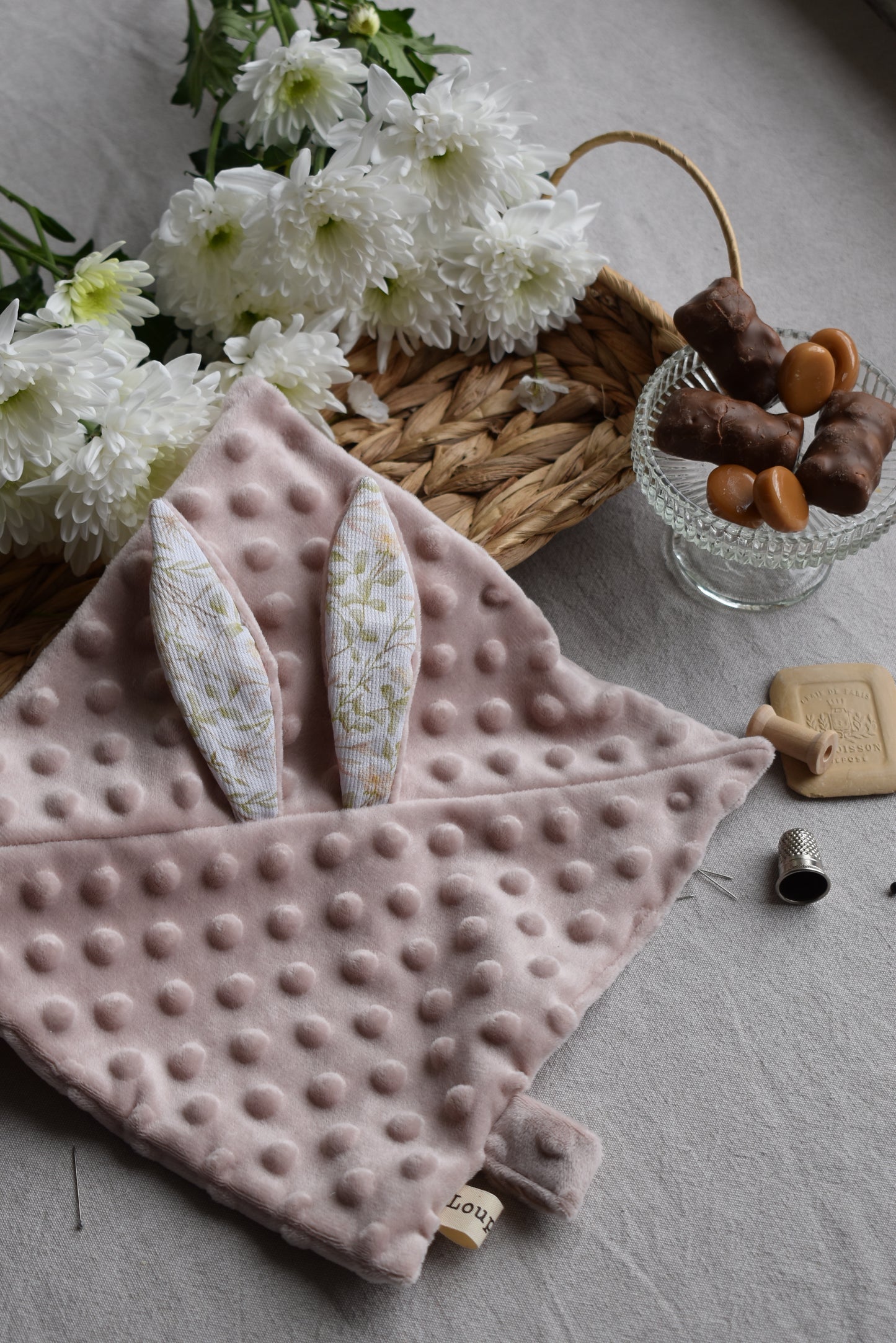 Doudou plat HORTENSIA